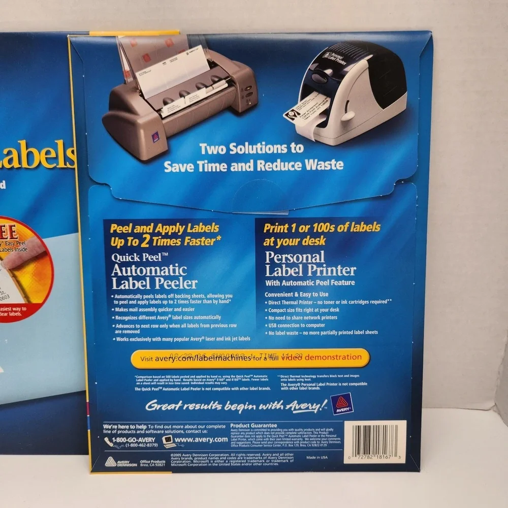 2 Pack Avery 18167 Easy Peel White Return Address Labels Laser Inkjet 1600 Total